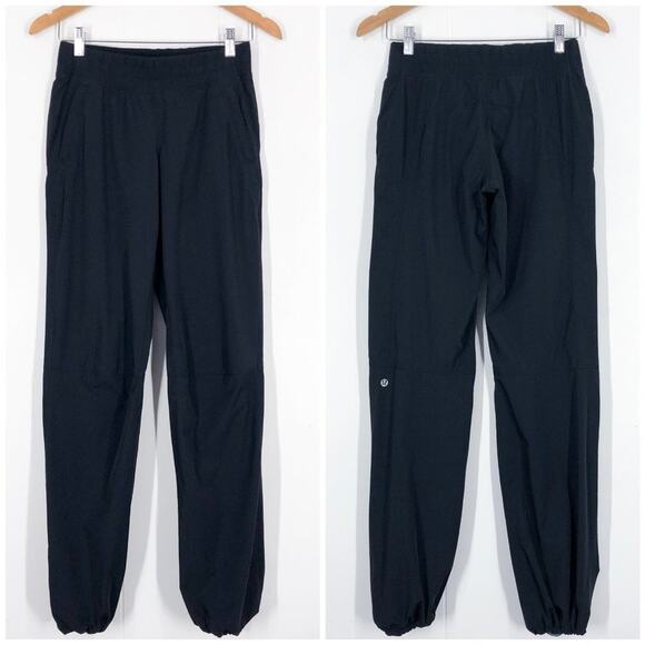 Lululemon Dog Runner Pant Lined Cold Weather 4 Way Stretch W5721S Size 4 Black - Picture 1 of 16